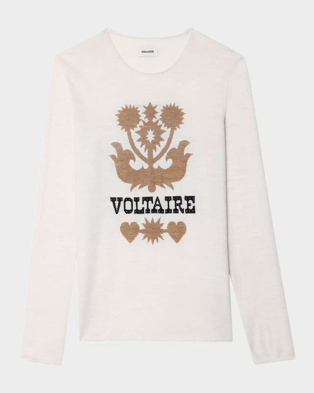 Teissa Intarsia-Knit Merino Wool Sweat